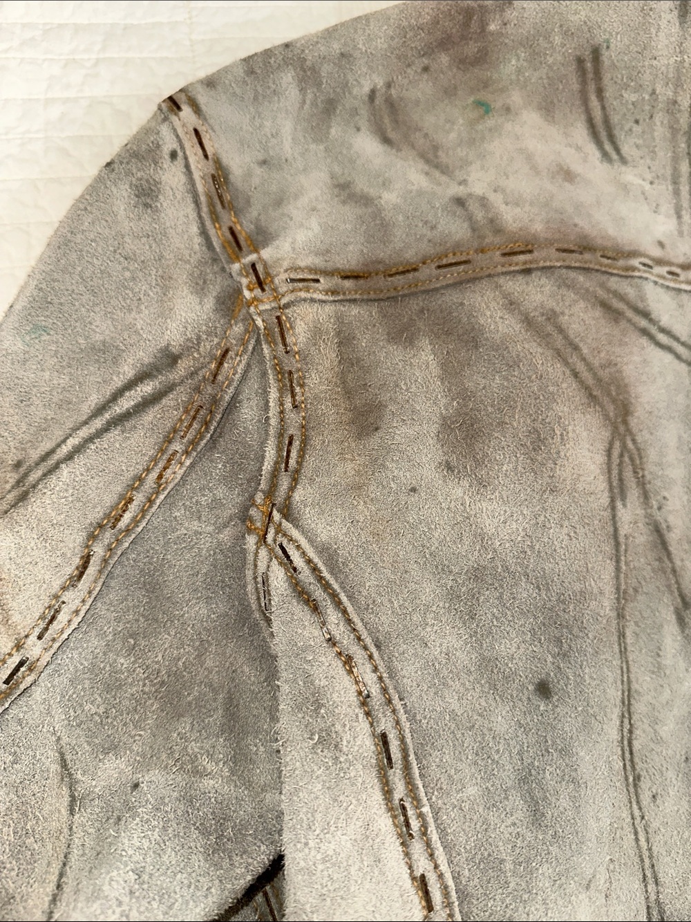 Distressed Chore Coat Snap Suede Cowhide Welding Jacket Industrial Workwear - Picture 8 of 11